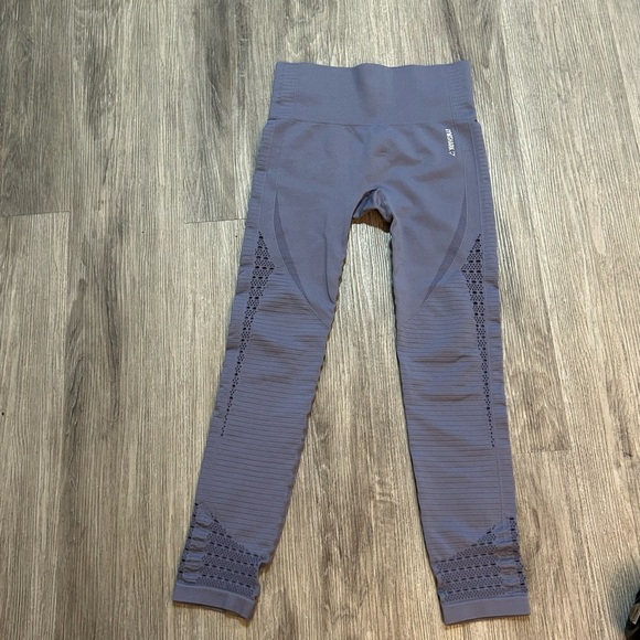 Gymshark Energy Seamless High Waisted Leggings in Steel Blue W/ Mesh Details - Picture 2 of 9